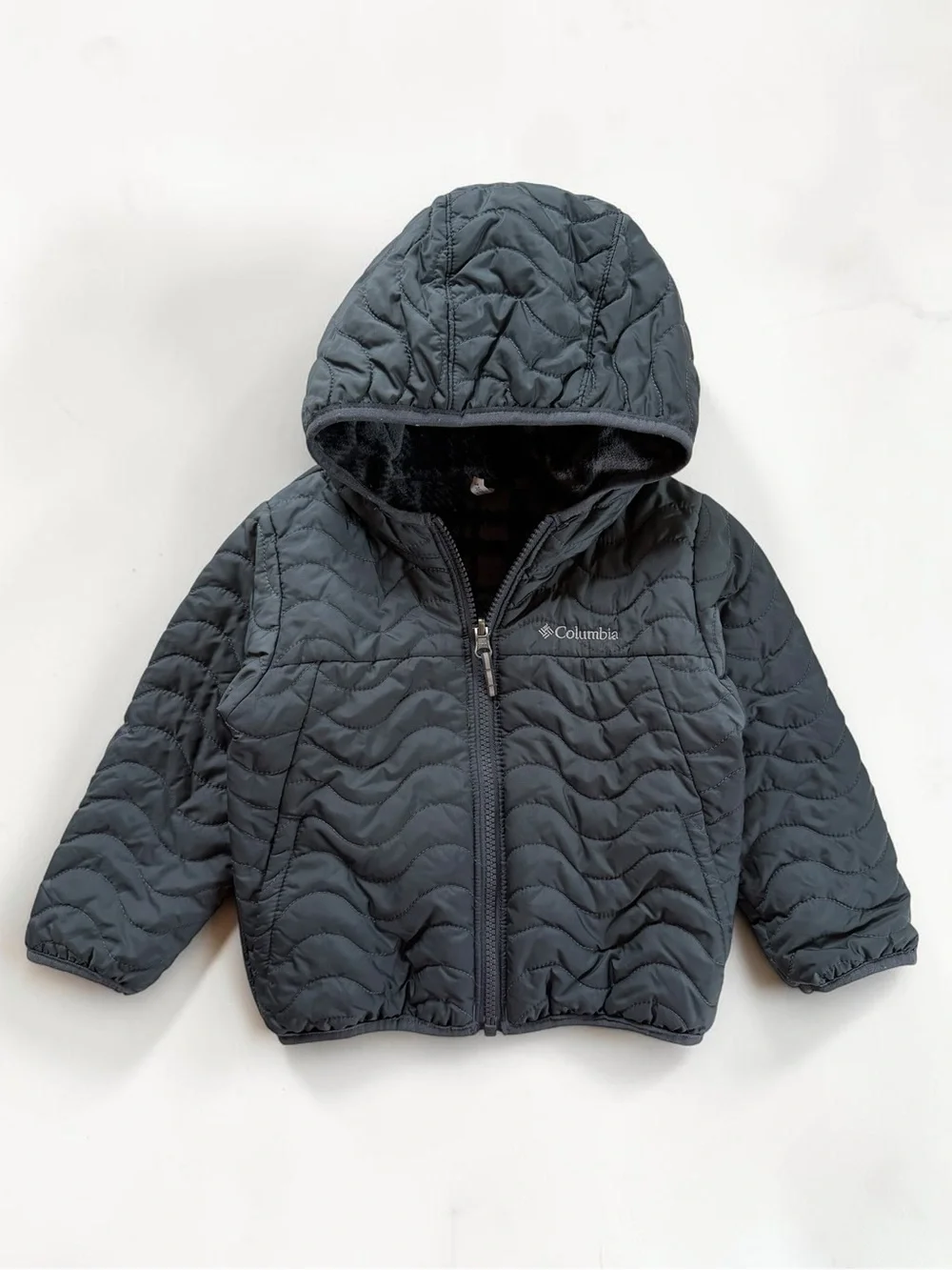 COLUMBIA EUC Quilted Reversible Fleece Lined Hooded Jacket
